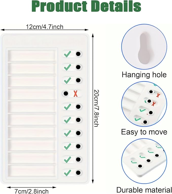 Chore Chart for Adults Kids Chore Chart Plastic Checklist Board Daily to Do List My Chores Task Board Sliding Routine Chart for Kids Rv Reminder with 10 Detachable Cardstock and 2 Markers - Image 3