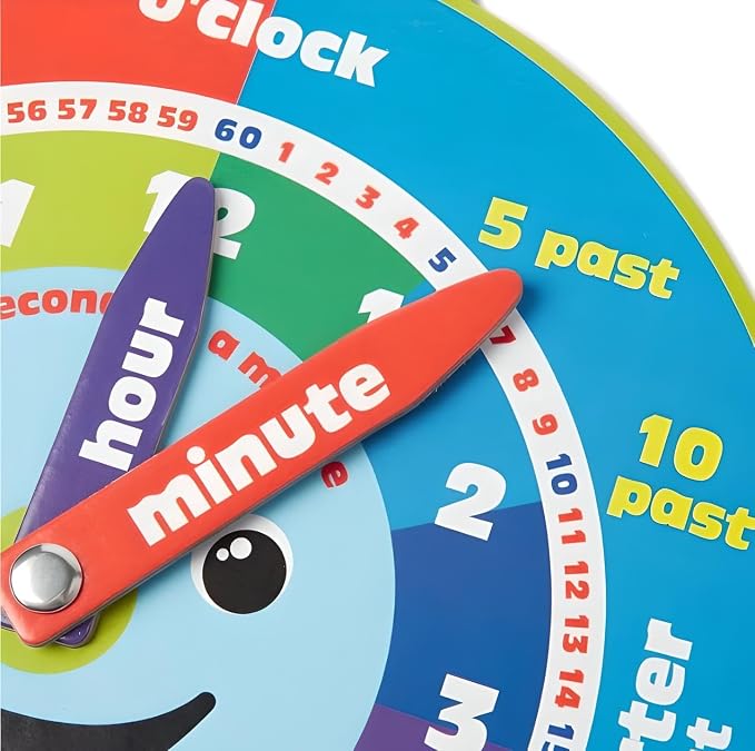 Morgan's Direct Early Learning Education Clock Moveable Hands Happy Face Magnetic. - Easy to use and to learn for young children as well as durable and portable. - Image 2