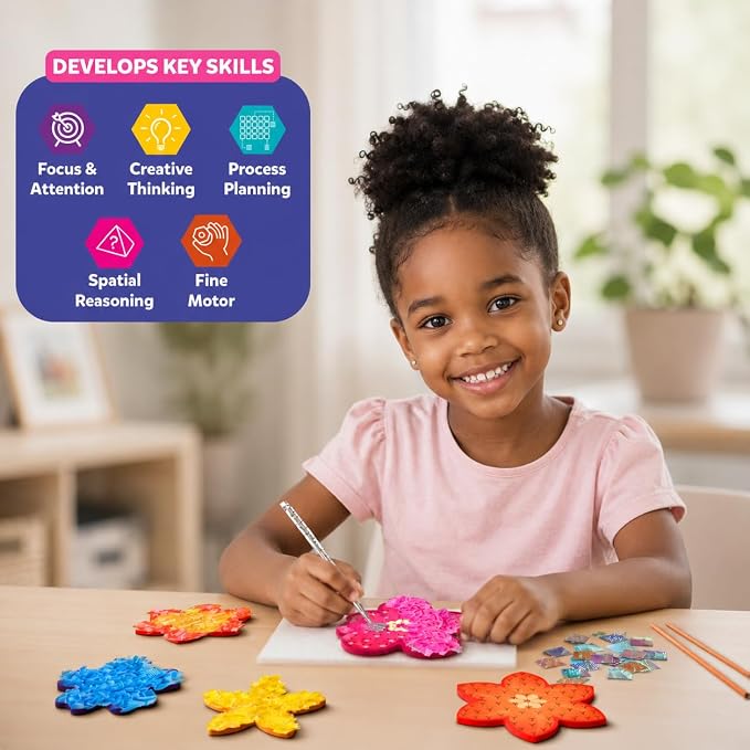 Skillmatics Poke-in Art – Flower Bouquet, Wood Craft Kit, Gift for Kids - Image 7