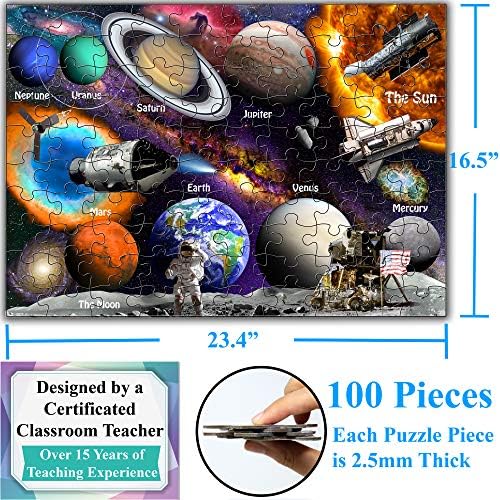 Think2Master Solar System & Space Exploration 100 Pieces Jigsaw Puzzle Best Gift. 23.4” X 16.5” - Image 2