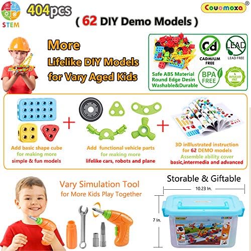 COUOMOXA 404 Pcs STEM Building Toys for Kids Ages 3+ - Image 5