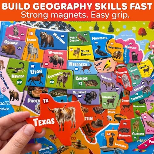US Map Puzzles for Kids Ages 4-6 - Magnetic Toddler Puzzles Ages 3-5 - Image 5
