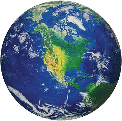 Earth Shaped Wooden Children's Puzzle - Made in USA by MapleLandmark