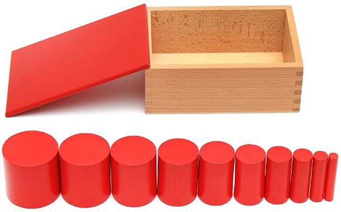 YHZAN Montessori Sensorial Material Knobless Cylinders Kids Wooden Toy (Set of 4) Early Development Tool for Toddlers Wooden Blocks - Image 8
