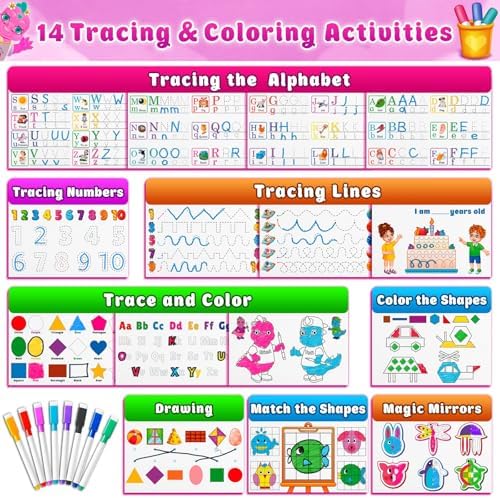 Curious 2 Learn Montessori Busy Book for Toddlers Ages 3–5 — PRE-Installed Velcro, 28 Activities, 165+ Pieces, Travel Bag & 8 Markers — Screen-Free Preschool Learning Toy, Boys & Girls - Image 3