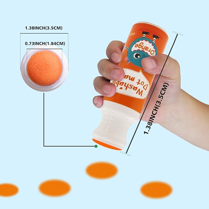R&DLanci Washable Dot Markers for Toddlers, 8 Colors Dot Paints with 108 PDF & 12 Activity Papers,Non-Toxic Bingo Daubers for Toddlers 2-4, Non-Toxic Bingo Markers for Kids Arts and Crafts Gifts