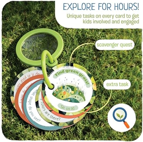 Scavenger Hunt Cards at the Park | Kids Outdoor Activity Cards Game with Magnifying Lens | Nature 2 Year Old Gifts for 2-3 Year Olds | Toddler Games for Boys & Girls - Image 5