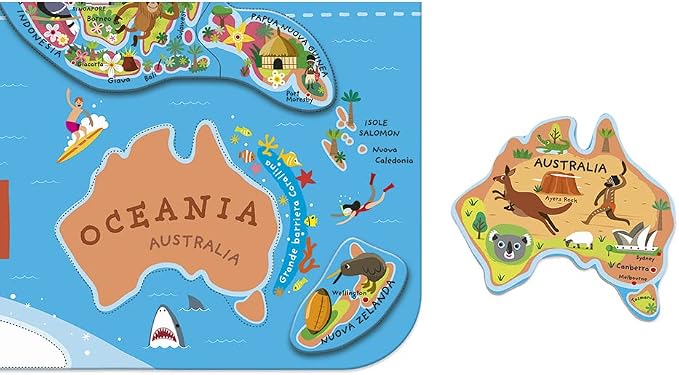 Janod J05513 Italian Version Magnetic World Map Puzzle - Image 4