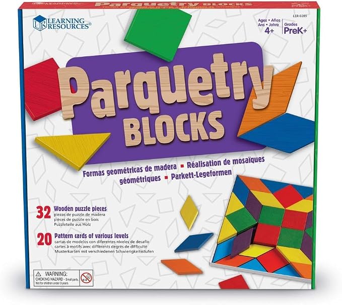Learning Resources Parquetry Blocks & 20 Pattern Cards by LearningResources