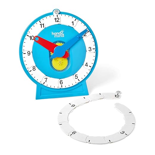 hand2mind Advanced Magnetic NumberLine Clock for Demonstration, Kids Learning to Tell Time, Number Line for Kids, Analog Learning Clock, Teaching to Tell Time, Math Manipulatives (Set of 1) - Image 5