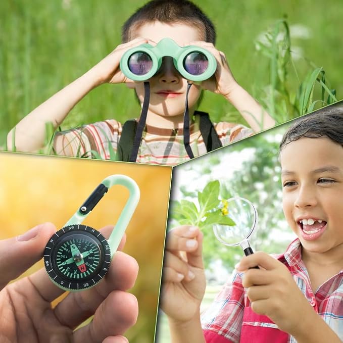 Binoculars for Kids – Perfect Toy for Little Boys and Girls – Extensive Set Incl. Magnifying Glass & Compass – Powerful Magnification 8X21 – 3 to 12 Year Old Kids for Toddler - Image 9