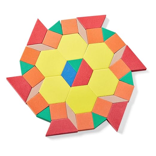 hand2mind Foam Pattern Blocks Set, Geometric Manipulatives and Sorting Shapes for Preschool and Kindergarten, Set of 250 - Image 8