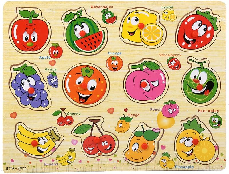 5-Pack | Alphabet, Numbers, Shapes, Vehicles & Fruits Wooden Puzzles for Toddlers 3-5 Years Old – ABC, 1-20, Shape, Vehicle & Fruit Learning Toy with Puzzle Board & Blocks, Educational Toy Gift - Image 6