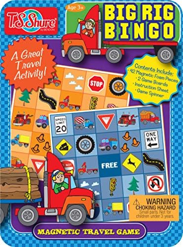 TS Shure by Bendon Big Rig Trucks Bingo Games Mini Magnetic Activity Tin with Spinner and Foam Magnet Sheet 50523 by BendonInc