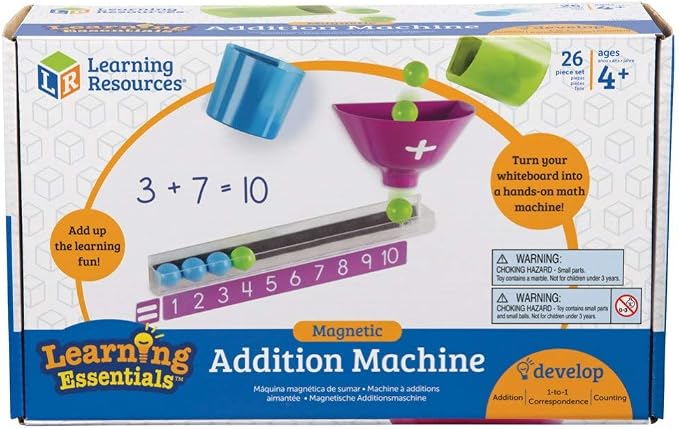 Learning Resources Magnetic Addition Machine, Math Games, Classroom Supplies, Homeschool Supplies, 26 Pieces, Ages 4+ - Image 3
