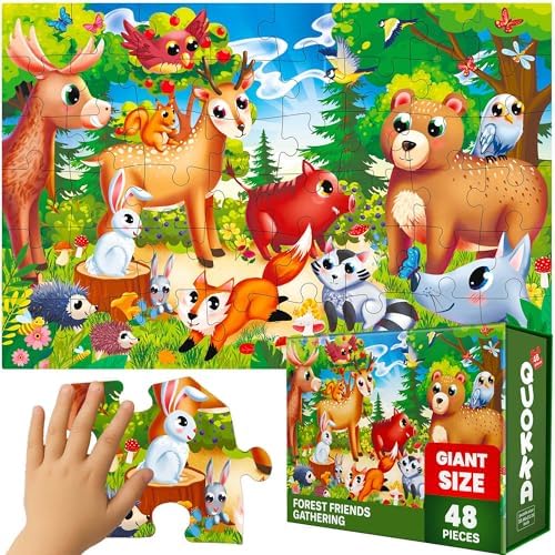 Giant Floor Puzzles for Kids Ages 4-6 - 2x3 Feet Extra-Thick 48 Pieces by QUOKKA