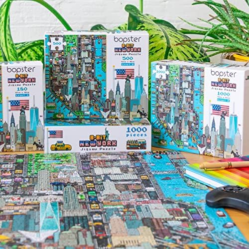 1000 Piece Puzzle - 8-bit Retro Gaming Style New York City Jigsaw Puzzles 1000 Pieces for Adults Made with 100% Recycled Cardboard - Puzzles for Adults Level 3 by bopster - Image 2