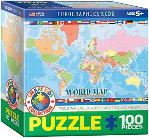 EuroGraphics World Map for Kids Jigsaw Puzzle (100-Piece) by EuroGraphics