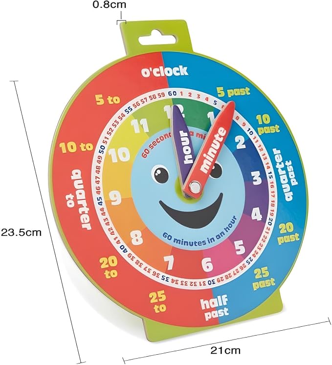 Morgan's Direct Early Learning Education Clock Moveable Hands Happy Face Magnetic. - Easy to use and to learn for young children as well as durable and portable. - Image 3