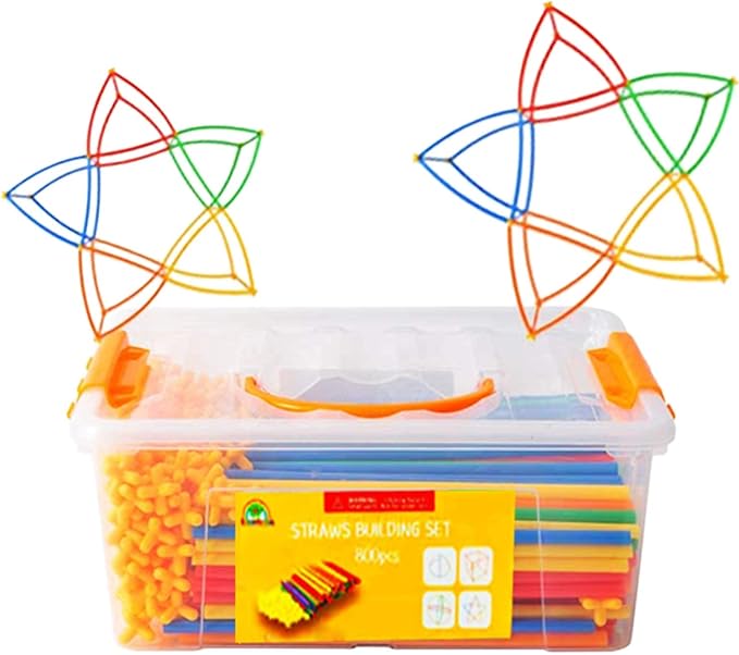 Straw Constructor STEM Building Toys 800 pcs-Colorful Interlocking Plastic Enginnering Toys- Fun- Educational- Safe for Kids- Develops Motor Skills-Construction Blocks- Best Gift for Boys and Girls - Image 2