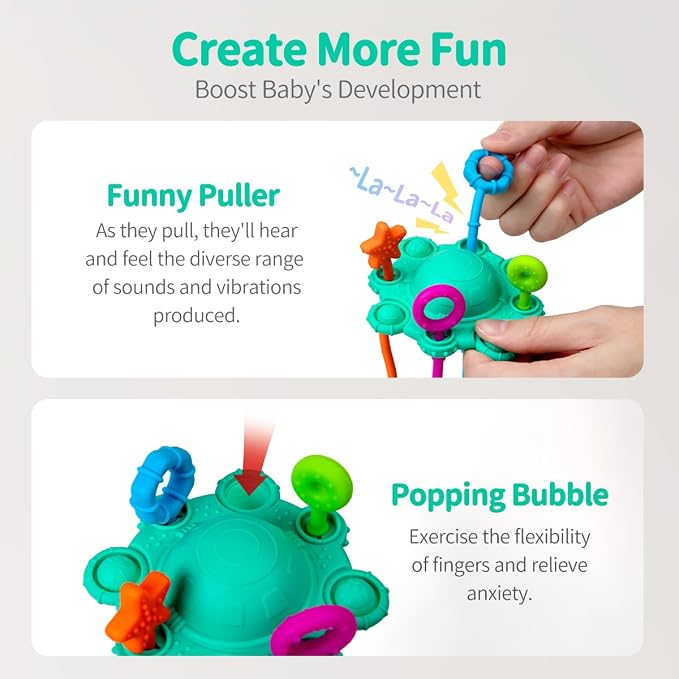 Montessori Pull String Toy Silicone Travel Toy - Image 6