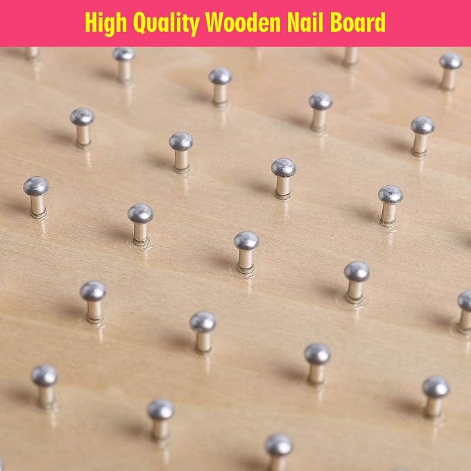 Wooden Geoboards - Montessori STEM Toy with Pattern Cards for Kids Ages 3+ - Image 7