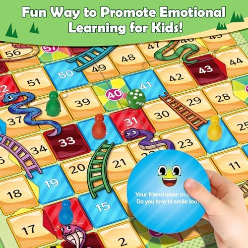 Broytain Emotional Board Games for Kids,Ladders and Snakes Board Game,Learning Resources,Social Skills Emotional Regulation Toys for Toddlers,Classroom Travel Indoor Outdoor Family Games - Image 6