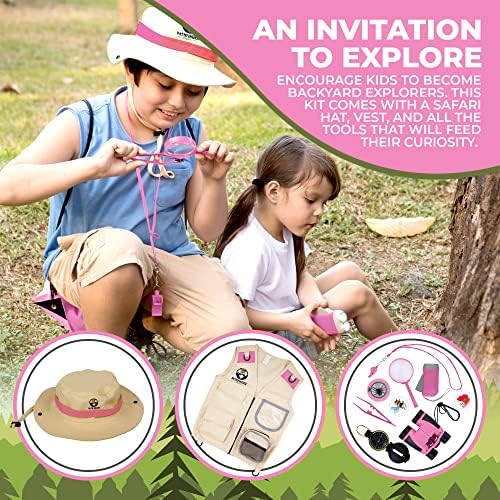 Kids Explorer Kit with Safari Vest & Hat for 3-7 Year Old Boys & Girls - Image 2