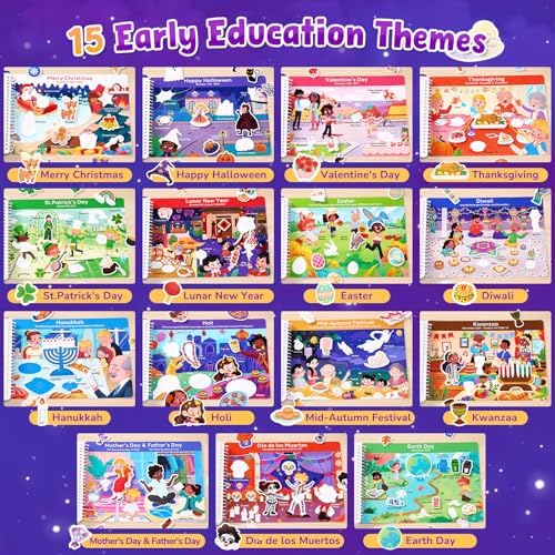 JoyCat Holiday Busy Book for Toddlers Ages 3-5, English - Image 2