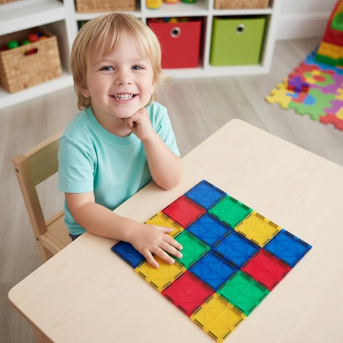 AFUNX 102PCS Magnetic Tiles for Kids,Strong Magnets,3D Clear STEM Toys - Image 9