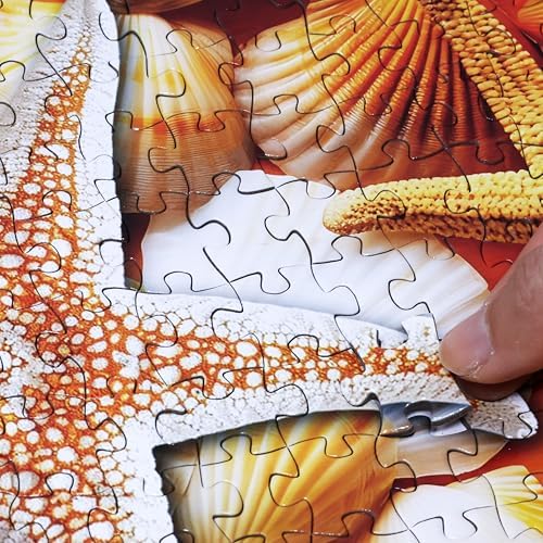 Think2Master Colorful Rainbow of Starfish & Seashells 1000 Pieces Large Format Jigsaw Puzzle for 13+, Teens, Adults & Families. Beautiful Vibrant Illustration Artwork Size: 26.8” X 18.9” - Image 2