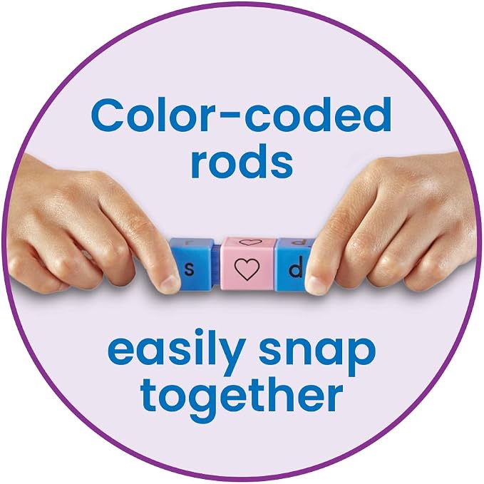 hand2mind Reading Rods Building Sight Words, Word Building Activities, Letter Blocks, Sight Words Kindergarten, CVC Words Spelling Toys, Reading Tools for Kids, Science of Reading Manipulatives - Image 3