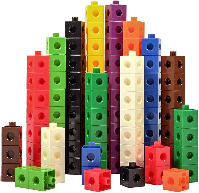 edxeducation Linking Cubes, Set of 100, Counting Cubes, Color Sorting Toys by EdxEducation