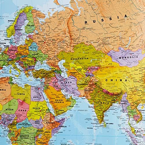 Maps International World Wall Map - Map of The World Poster - Front Lamination - 47 x 33 - Updated 2025 - Image 5