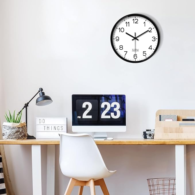 XFM 12 Inch Modern Small Wall Clocks Battery Operated Silent - Image 4