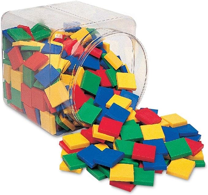 Learning Resources Square Color Tiles, Counting, Sorting Toy, Set of 400 in 6 Colors, Ages 4+ by LearningResources