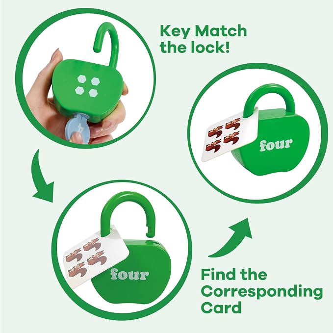 Montessori Lock and Key Toddler Toys, Cause and Effect Sensory Learning Toys for 1 2 3 Year Old, Number Counting & Matching Game, Fine Motor Skills Preschool Travel Activities - Image 2