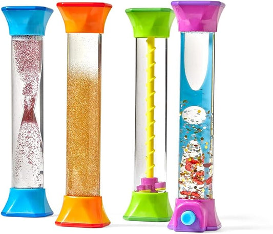 hand2mind Sensory Fidget Tubes, Sensory Toys, Travel Toys, Quiet Fidgets for Classroom, Calm Down Corner Supplies, Anxiety Relief Items for Kids, Toddler Stocking Stuffers, for Kids