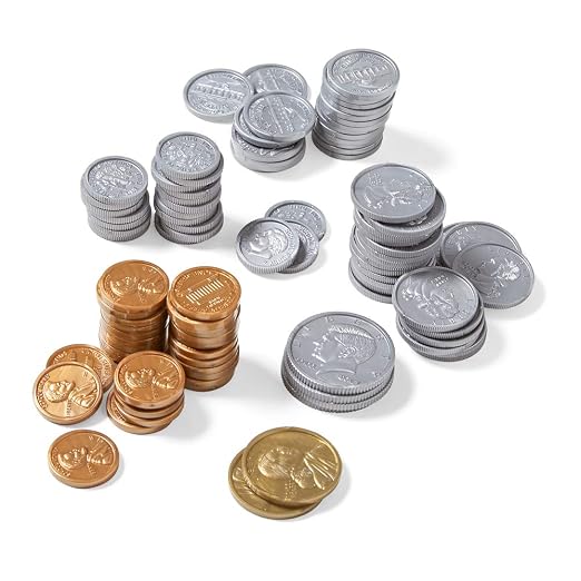 hand2mind Fake Money Coin Assorted Set, Detailed Fake Coins, Prop Money, Toy Money, Play Money for Kids, Realistic Money, Pretend Money for Kids Learning, Play Money Set, Plastic Coins (Set of 96) - Image 5
