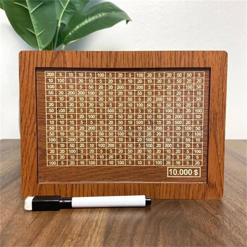 Wooden Coin Bank Money Saving Box, Cash Vault Wooden Savings Box, Wooden Digital Piggy Bank with Counting Target, Money Vault Savings for Boys and Girls (3000 Savings Challenge Box) - Image 4