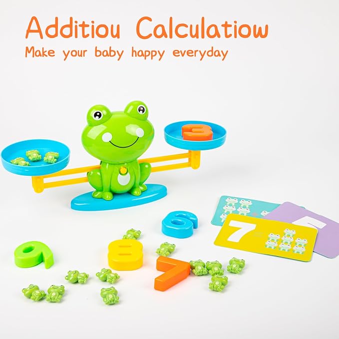 Frog Balance Counting Toys, Cool Math Learning Games for Boys and Girls, Educational Number Preschool Toy, Fun Children's Gift STEM Math Games for Kids Age 3+ (63 PCS) - Image 7