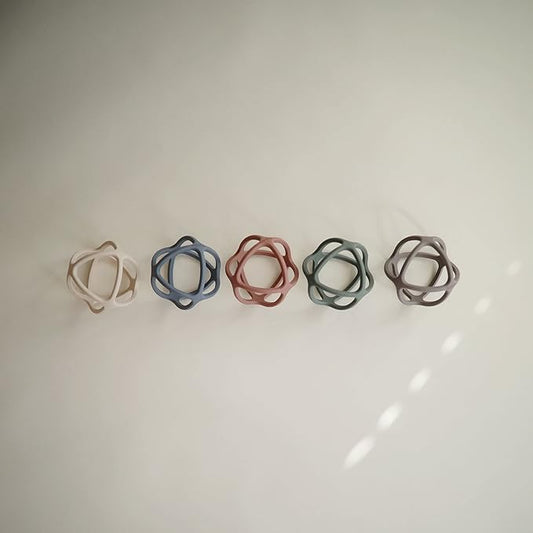 mushie Silicone Baby Teether Ball Toy (Woodchuck)