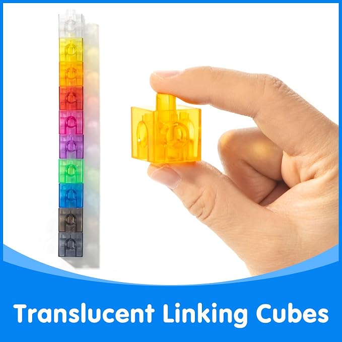 100 Pcs Translucent Linking Cubes – Light Table Manipulatives - Image 4