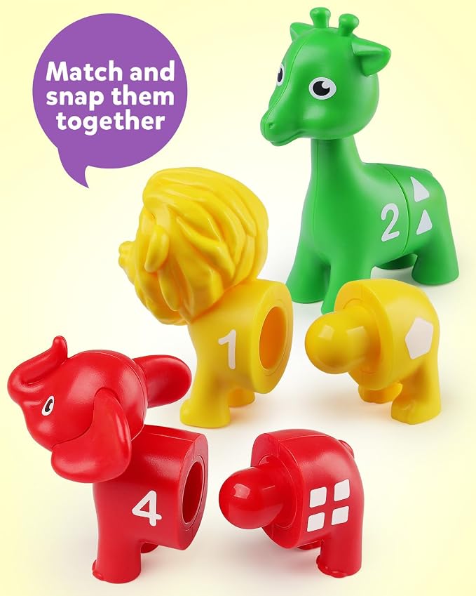 Coogam Number Matching Toy Set, 10pcs Double-Sided Animal Number Counting Game, Preschool Montessori Fine Motor Skill Mathematics Educational Toys for 3 4 5 Year - Image 3