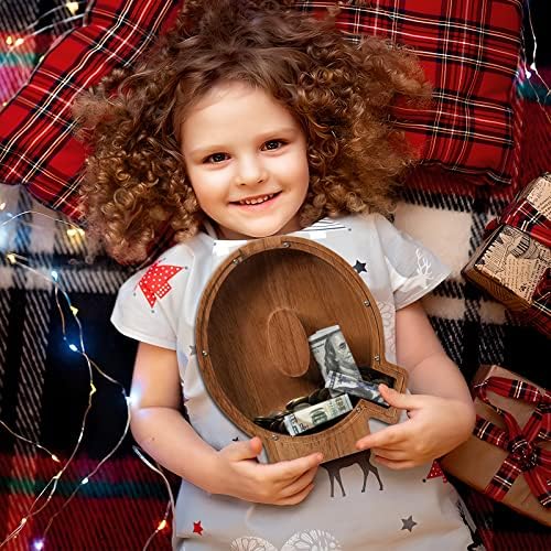 ladenk 12 Inch Extra Large Wooden Kids Letter Piggy Bank - Piggy Bank for Boys Girls - Initial Q Bank - Alphabet Money Bank for Birthday - Image 6