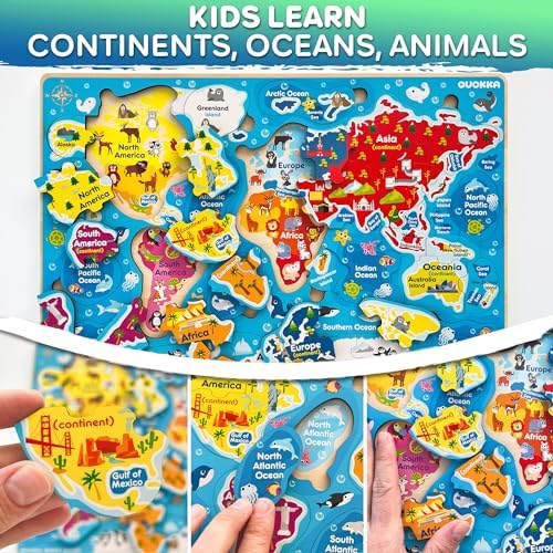 US Map Puzzles for Kids Ages 4-6 - Wooden Toddler Puzzles Ages 3-5 - Image 3