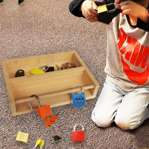 Inslat Montessori Lock and Key Toy Set for Toddlers, Educational STEM Lock Toys Matching Games Set with Wooden Tray for 3-5 Year Old Kids - Image 7