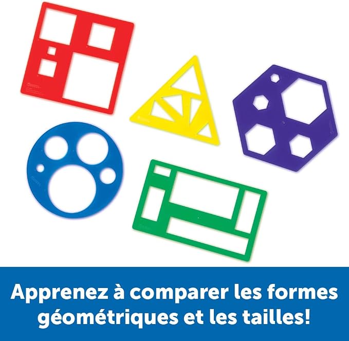 Learning Resources Primary Shapes Template Set - 5 Pieces, Ages 4+ Homeschool and Classroom Supplies, Geometric Shapes, Tracing Helper for Kids - Image 2