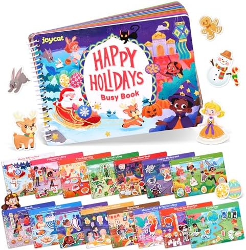 JoyCat Holiday Busy Book for Toddlers Ages 3-5, English by JOYCAT