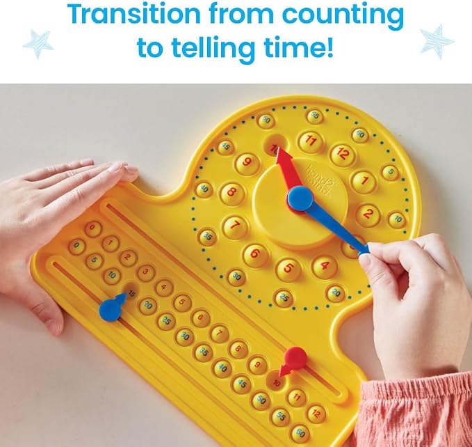 hand2mind NumberLine Clock Sensory Bubble Popper, Push Pop Fidget Toys, Learn to Tell Time, Teaching Clock for Kids, Fidgets for Classroom, Math Toys, Kindergarten Learning Activities - Image 3